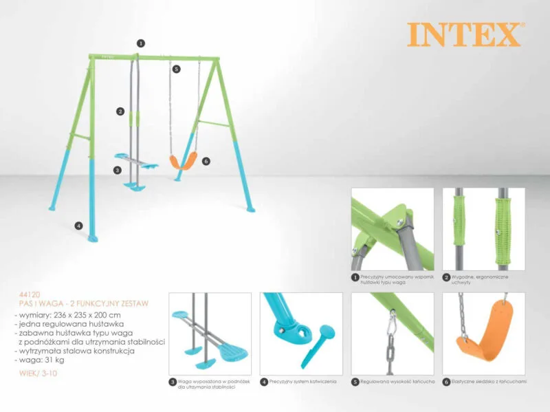 Huśtawka ogrodowa podwójna dla dzieci Huśtawka ogrodowa podwójna dla dzieci