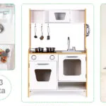 Drewniana kuchnia dla dzieci biała - ECOTOYS 8 8