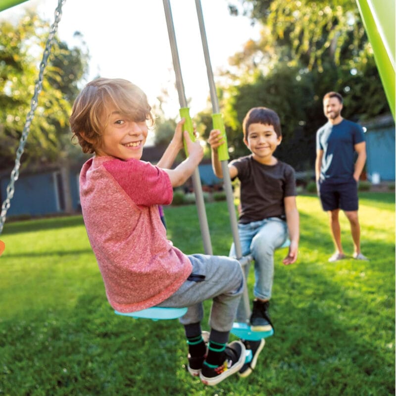 Huśtawka ogrodowa podwójna dla dzieci