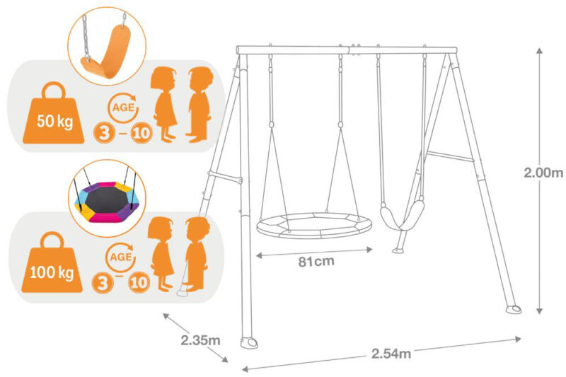 Huśtawka ogrodowa dla dzieci z gniazdem Huśtawka ogrodowa dla dzieci z gniazdem
