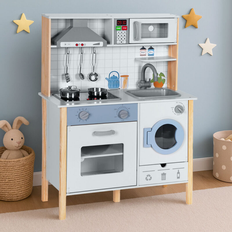 Drewniana kuchnia dla dzieci + akcesoria kuchenne