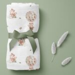 Pieluszka Bambusowa wiewiórki 110x110 cm - Bocioland 2 Pieluszka Bambusowa wiewiórki 75x75 cm