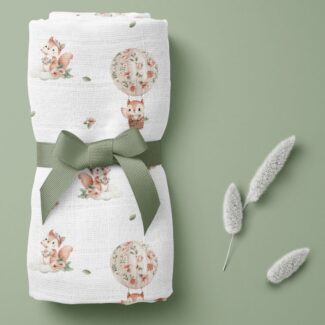 Pieluszka Bambusowa wiewiórki 75x75 cm