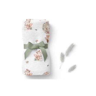 Pieluszka Bambusowa wiewiórki 75x75 cm