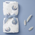 Pieluszka Bambusowa spiące liski 75x75 cm