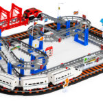 Kolejka i auto na baterie dwa tory - Multistore 1 Kolejka i auto na baterie dwa tory miasto 108 elementów