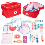 Drewniany zestaw małego lekarza torba medyczna dla dzieci 28 elementów ECOTOYS
