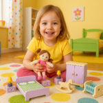 Drewniane mebelki dla lalek 30 elementów - Multistore 3 3 78