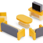 Drewniane mebelki dla lalek 30 elementów - Multistore 5 5 75