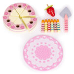 Zestaw drewniany tort na rzepy 16 el. - ECOTOYS 6 6 3