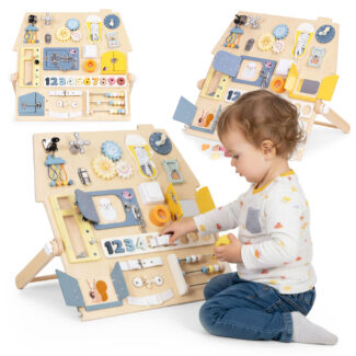 Duża drewniana tablica manipulacyjna sensoryczna dla dzieci panel edukacyjny XL