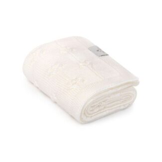 Kocyk z wełny merino cream Floral