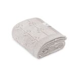 Kocyk ze wełny merino light grey Floral - My Memi 1 Kocyk z wełny merino light grey Floral