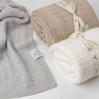 Otulacz ze 100% wełny merino Leaves - premium collection