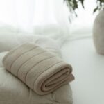 Kocyk niemowlęcy ze 100% wełny merino premium warm beige Lines