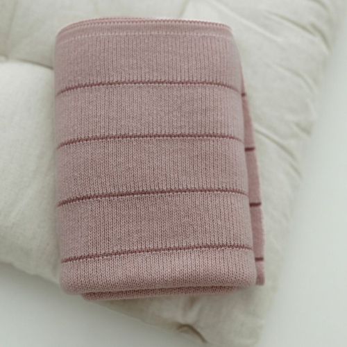 Kocyk niemowlęcy ze 100% wełny merino premium Cream Lines (9) Kocyk niemowlęcy ze 100% wełny merino premium powder pink Lines