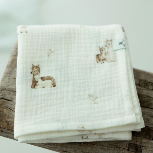 Pieluszka muślinowa z bawełny organicznej Alpacas 60x65 cm (7) Pieluszka muślinowa z bawełny organicznej Alpacas 60x65 cm