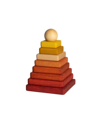 Drewniana piramida kwadratowa barwa ciepła Wooden Story