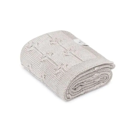 Zabawki i akcesoria dla dzieci Augustów 6 Kocyk ze wełny merino light grey Floral - My Memi